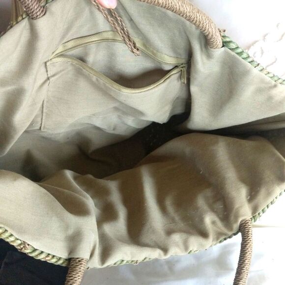 Boho Straw Tote/ Beach Bag - Picture 6 of 8